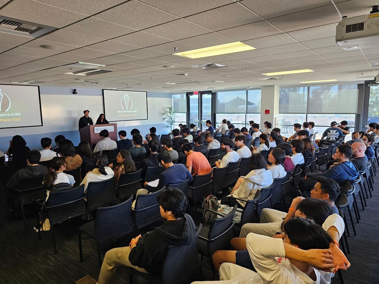Students on their AI projects at CloudHacks